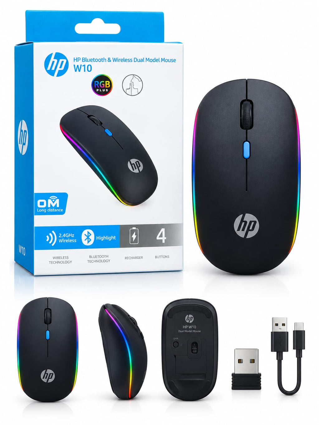 HP W10 Bluetooth & Wireless Dual Mode Mouse