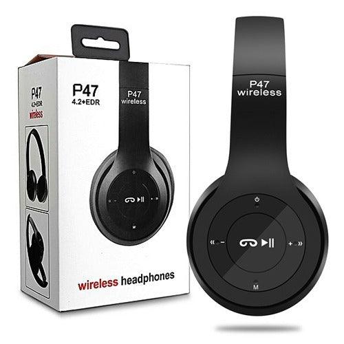 P47 Wireless Bluetooth Headphones - 5.0 + EDR - Foldable Bass Headset