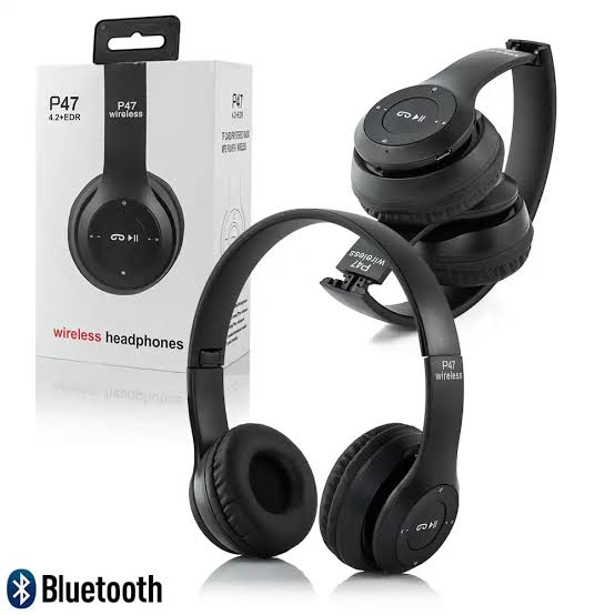 P47 Wireless Bluetooth Headphones - 5.0 + EDR - Foldable Bass Headset